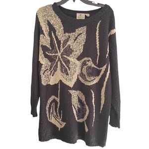 Vintage 90s EUC Campus Casuals of California Floral 100% Acrylic Sweater‎ Size M